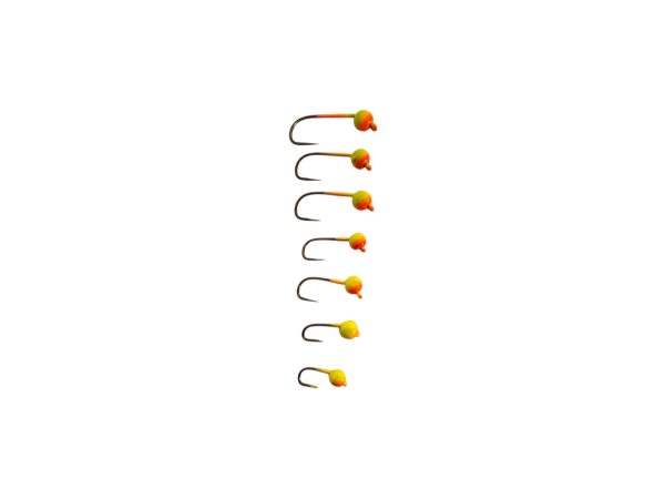 Tungsten Jig  mit Rundkopf, geklebt auf TIEMCO Haken 108 SP/BL